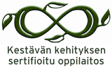 Kestävän kehityksen setifioitu oppilaitos.