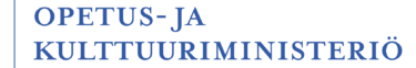 Opetus- ja kulttuuriministeriön logo.