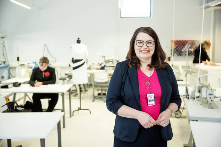 Maria Taipale in the classroom.